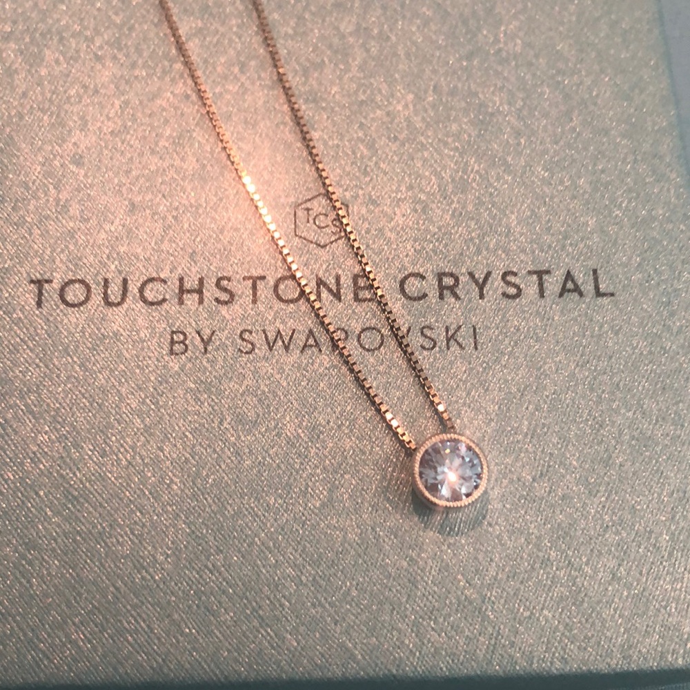 SOCIETY NECKLACE, BLUE TOUCHSTONE CRYSTAL